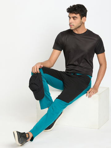 Teal Colorblocked Track Pant