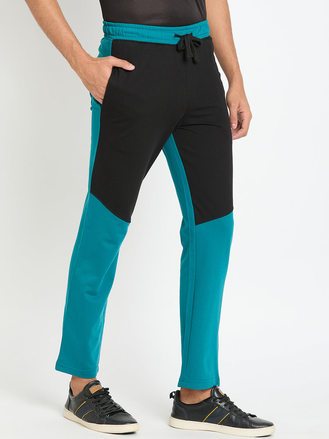 Teal Colorblocked Track Pant