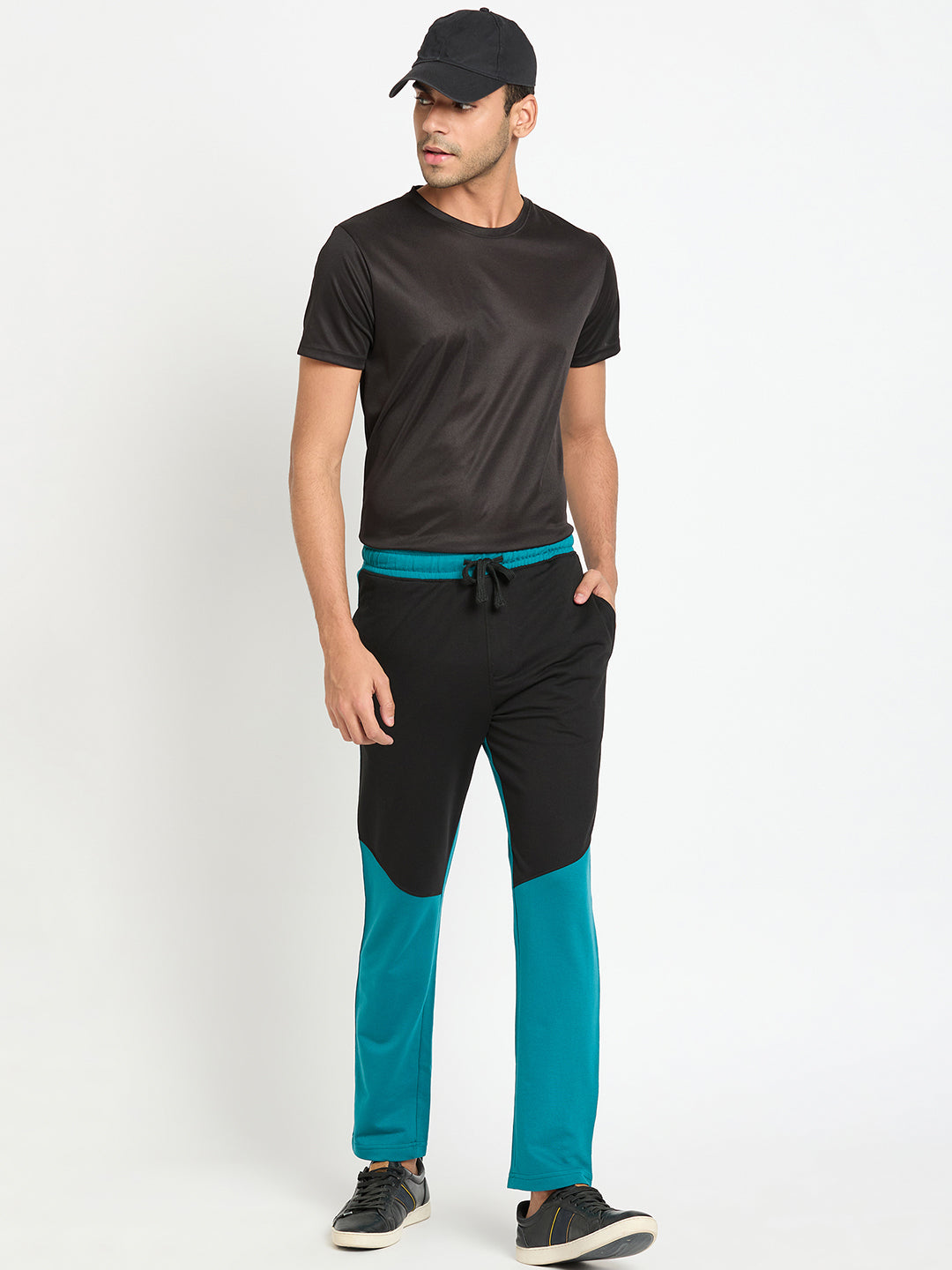 Teal Colorblocked Track Pant