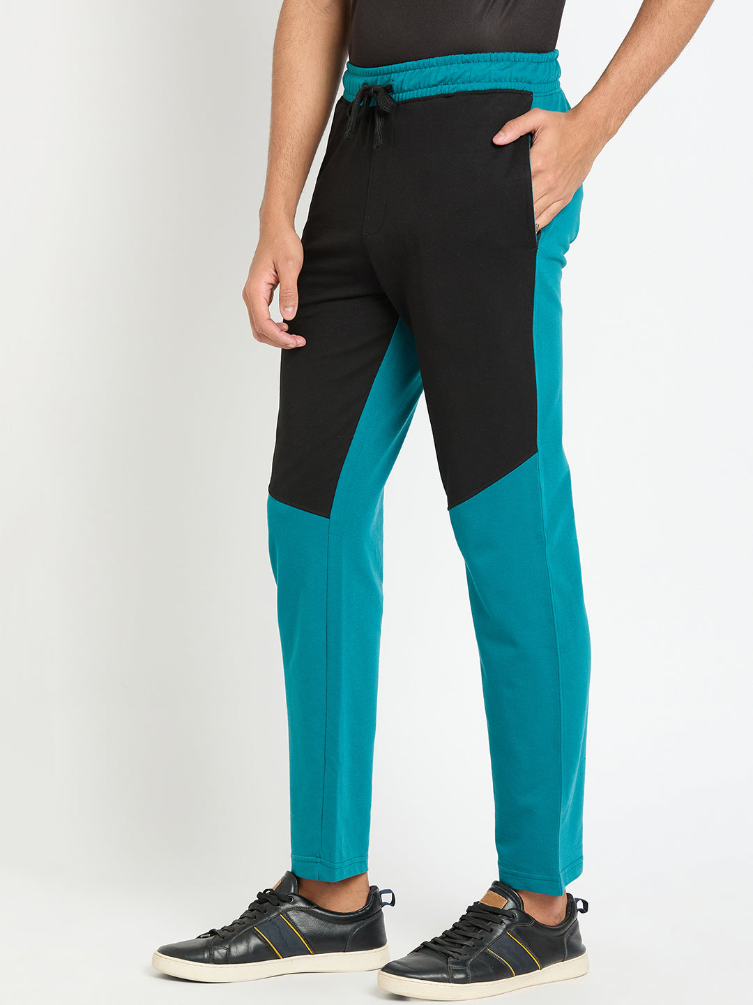Teal Colorblocked Track Pant
