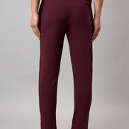 Wine Colorblocked Track Pant