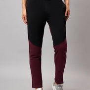 Wine Colorblocked Track Pant