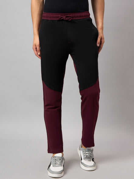 Wine Colorblocked Track Pant