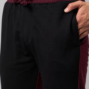 Wine Colorblocked Track Pant