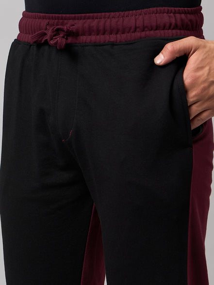Wine Colorblocked Track Pant