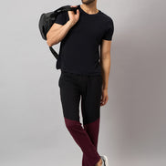 Wine Colorblocked Track Pant
