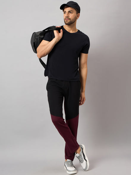 Wine Colorblocked Track Pant