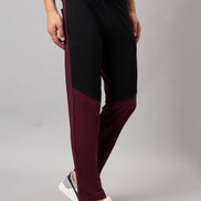 Wine Colorblocked Track Pant
