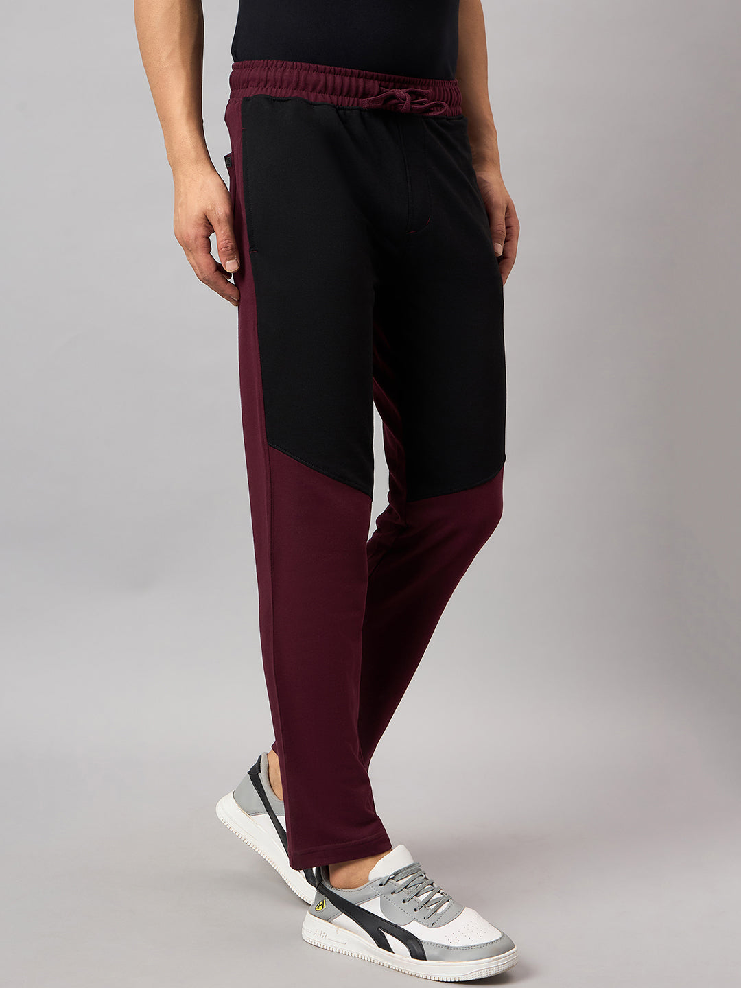 Wine Colorblocked Track Pant