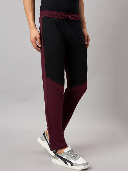 Wine Colorblocked Track Pant