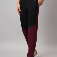 Wine Colorblocked Track Pant