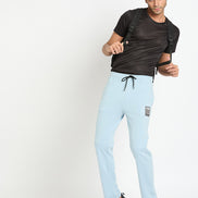 Blue Printed Track Pant