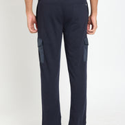 Navy Blue Solid Track Pant