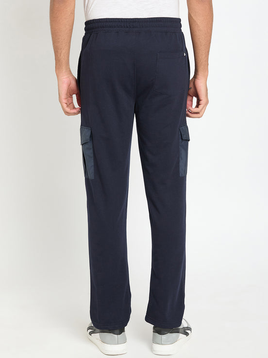 Navy Blue Solid Track Pant