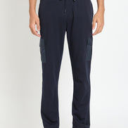 Navy Blue Solid Track Pant