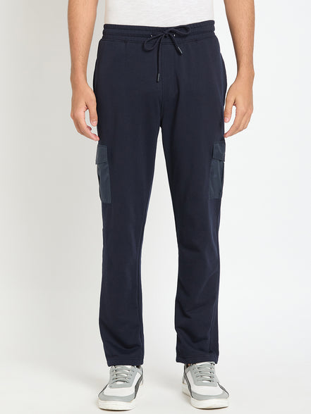 Navy Blue Solid Track Pant