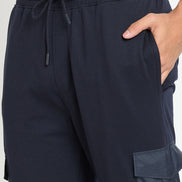 Navy Blue Solid Track Pant