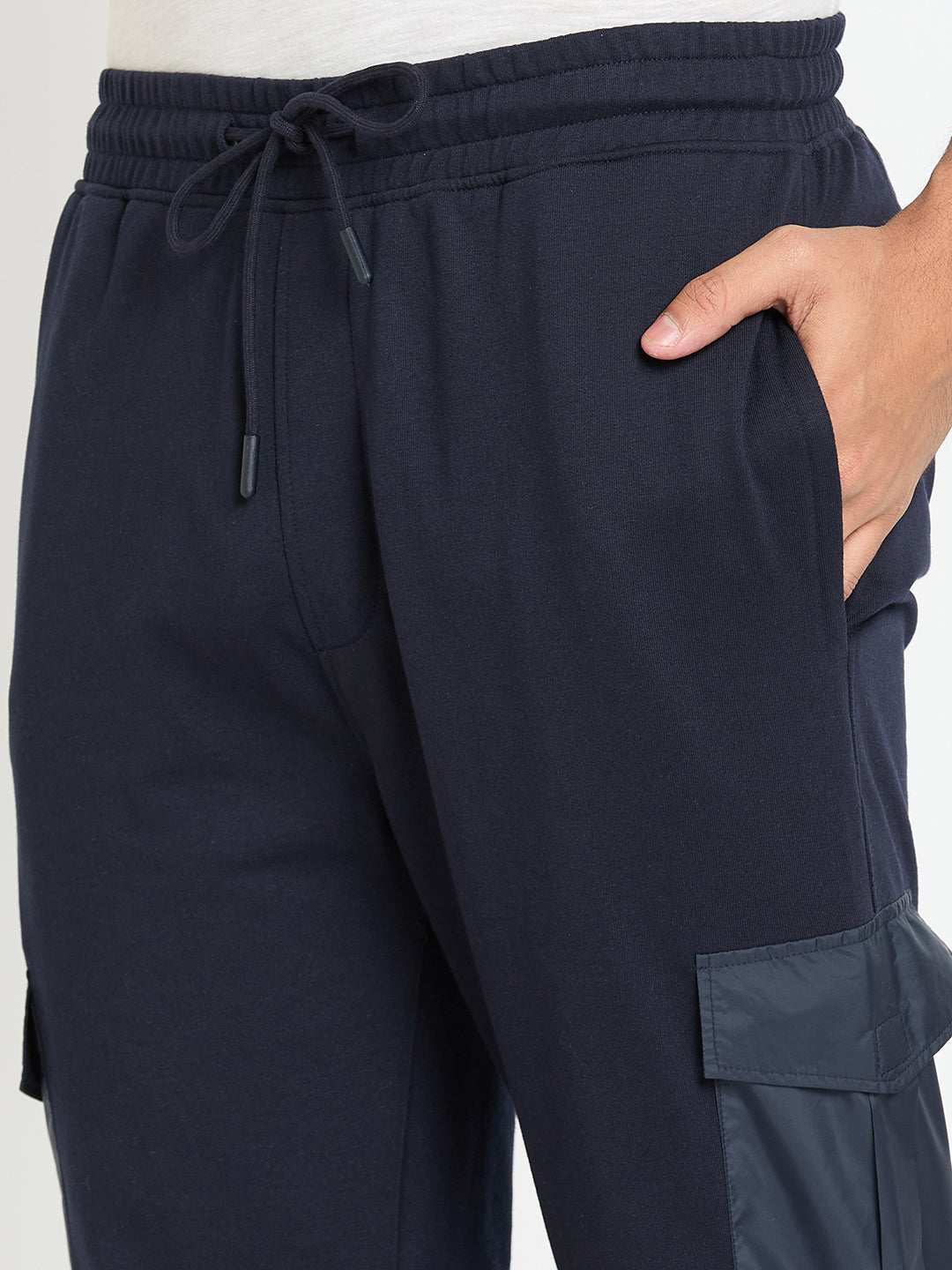 Navy Blue Solid Track Pant