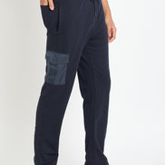 Navy Blue Solid Track Pant