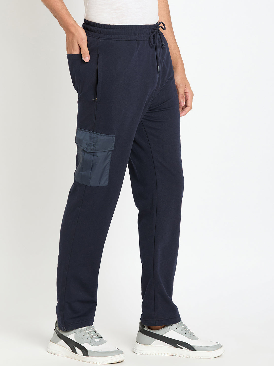Navy Blue Solid Track Pant