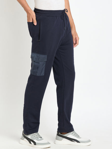Navy Blue Solid Track Pant