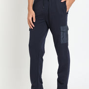 Navy Blue Solid Track Pant