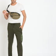 Dark Olive Solid Track Pant