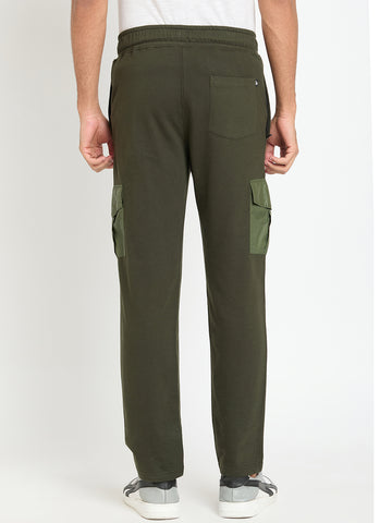 Dark Olive Solid Track Pant