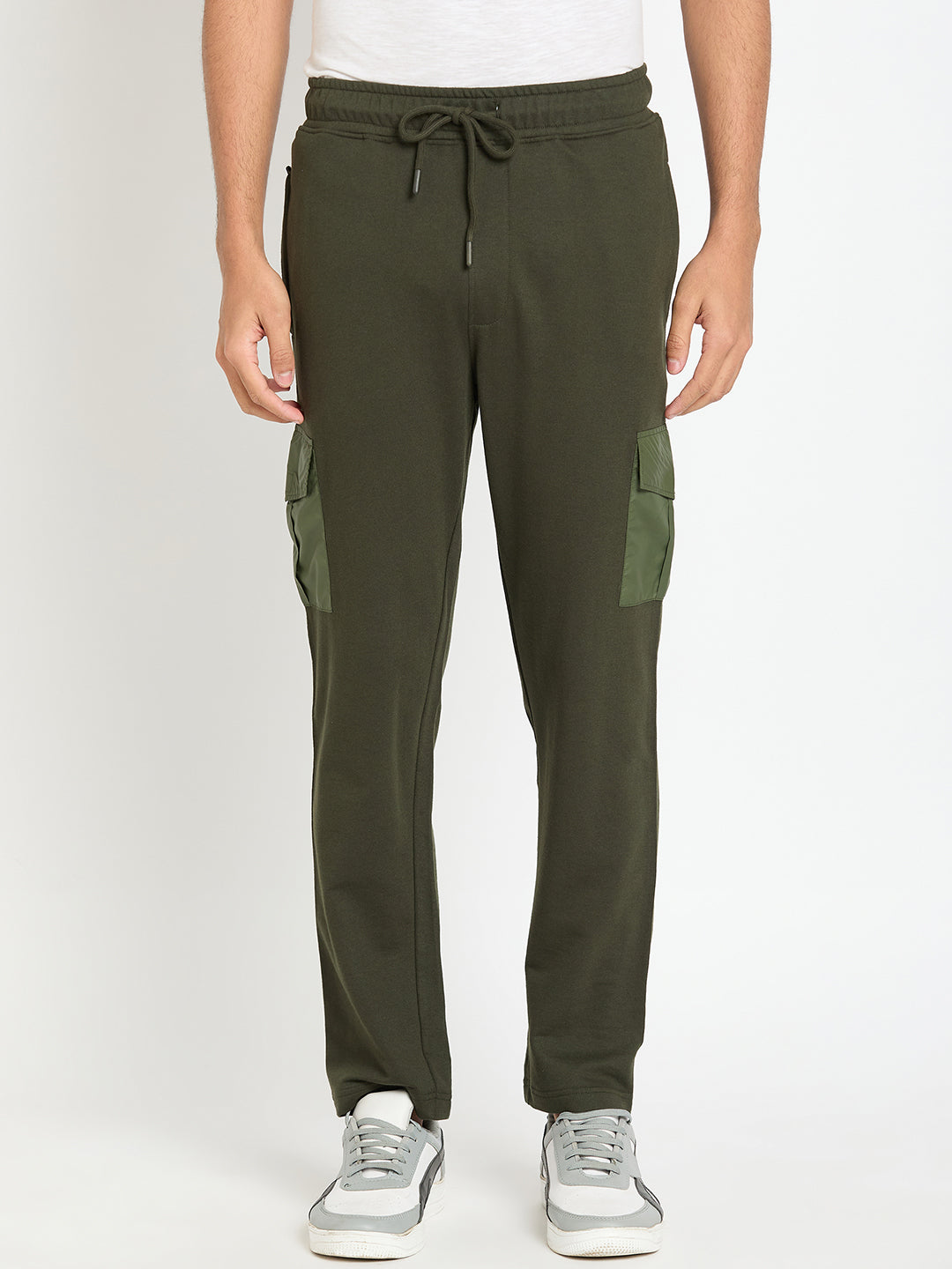 Dark Olive Solid Track Pant