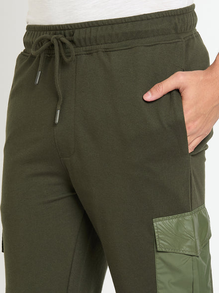 Dark Olive Solid Track Pant