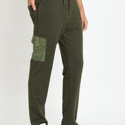 Dark Olive Solid Track Pant