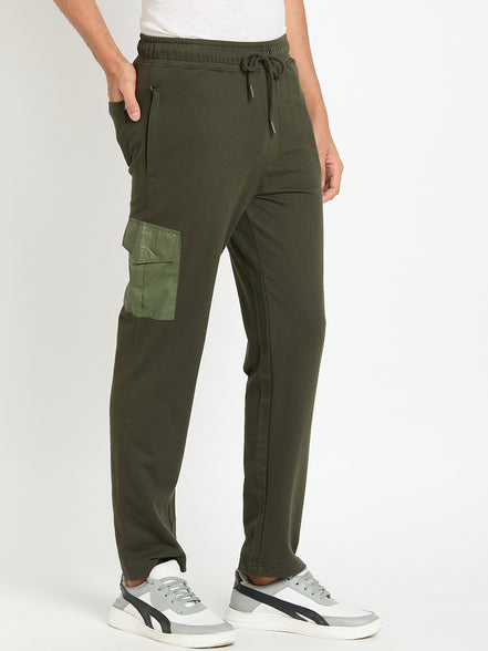 Dark Olive Solid Track Pant