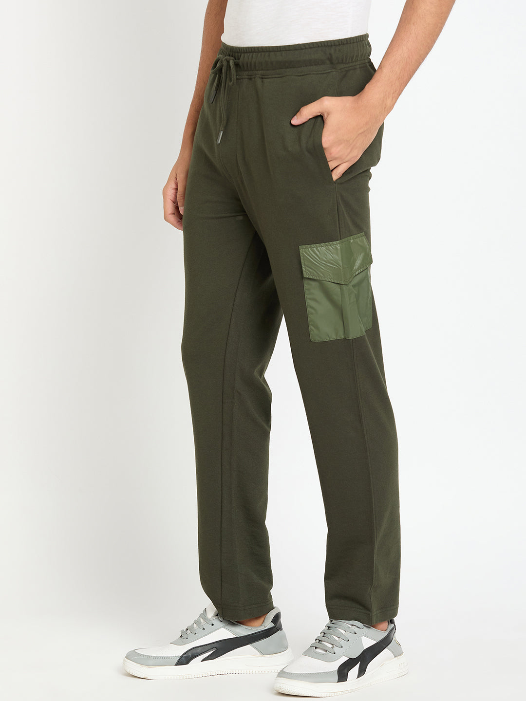 Dark Olive Solid Track Pant