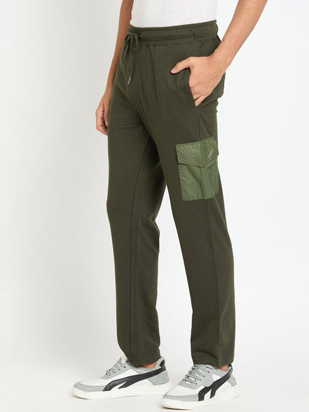 Dark Olive Solid Track Pant