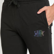 Black Printed Track Pant