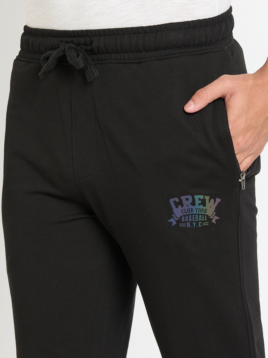 Black Printed Track Pant