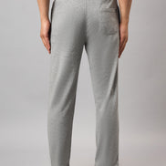 Grey Melange Solid Track Pant