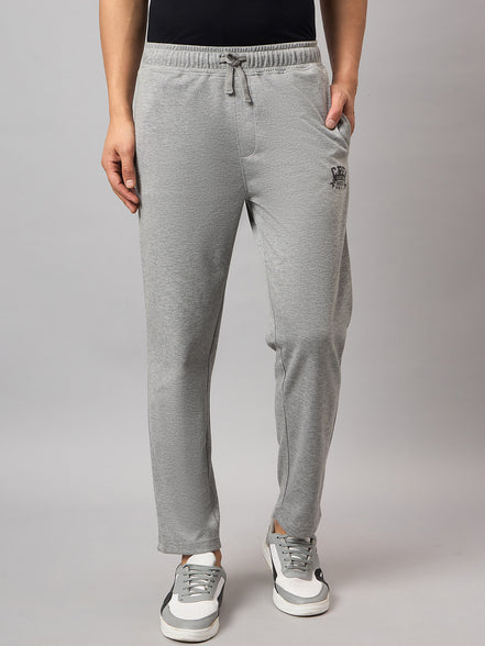 Grey Melange Solid Track Pant