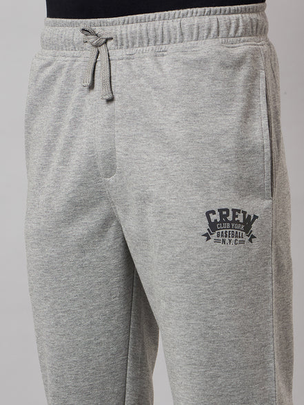 Grey Melange Solid Track Pant