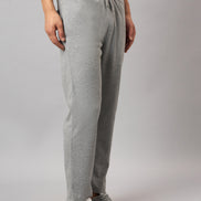 Grey Melange Solid Track Pant