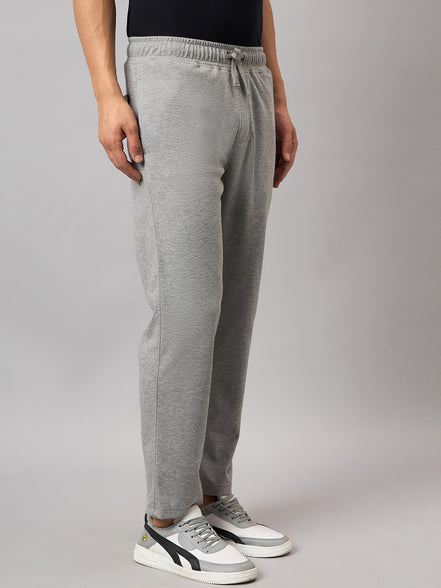 Grey Melange Solid Track Pant