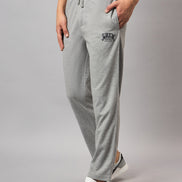 Grey Melange Solid Track Pant