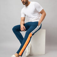Blue Colorblocked Track Pant
