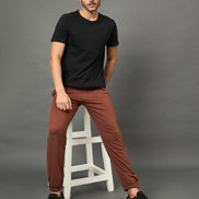 Club York Men Brown Drawstring Trackpant