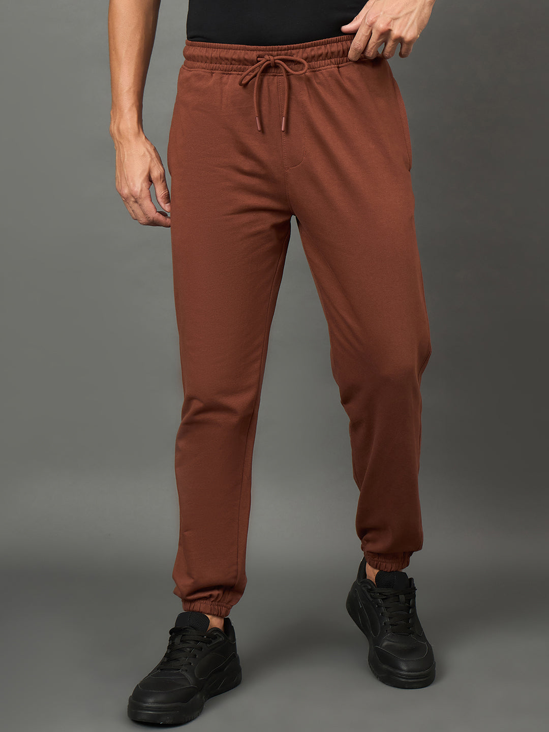 Club York Men Brown Drawstring Trackpant