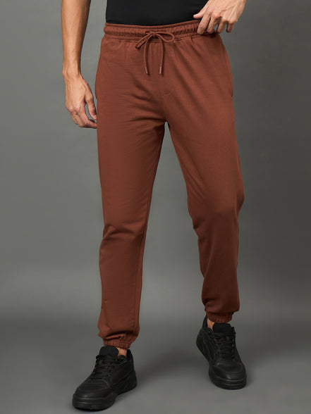 Club York Men Brown Drawstring Trackpant