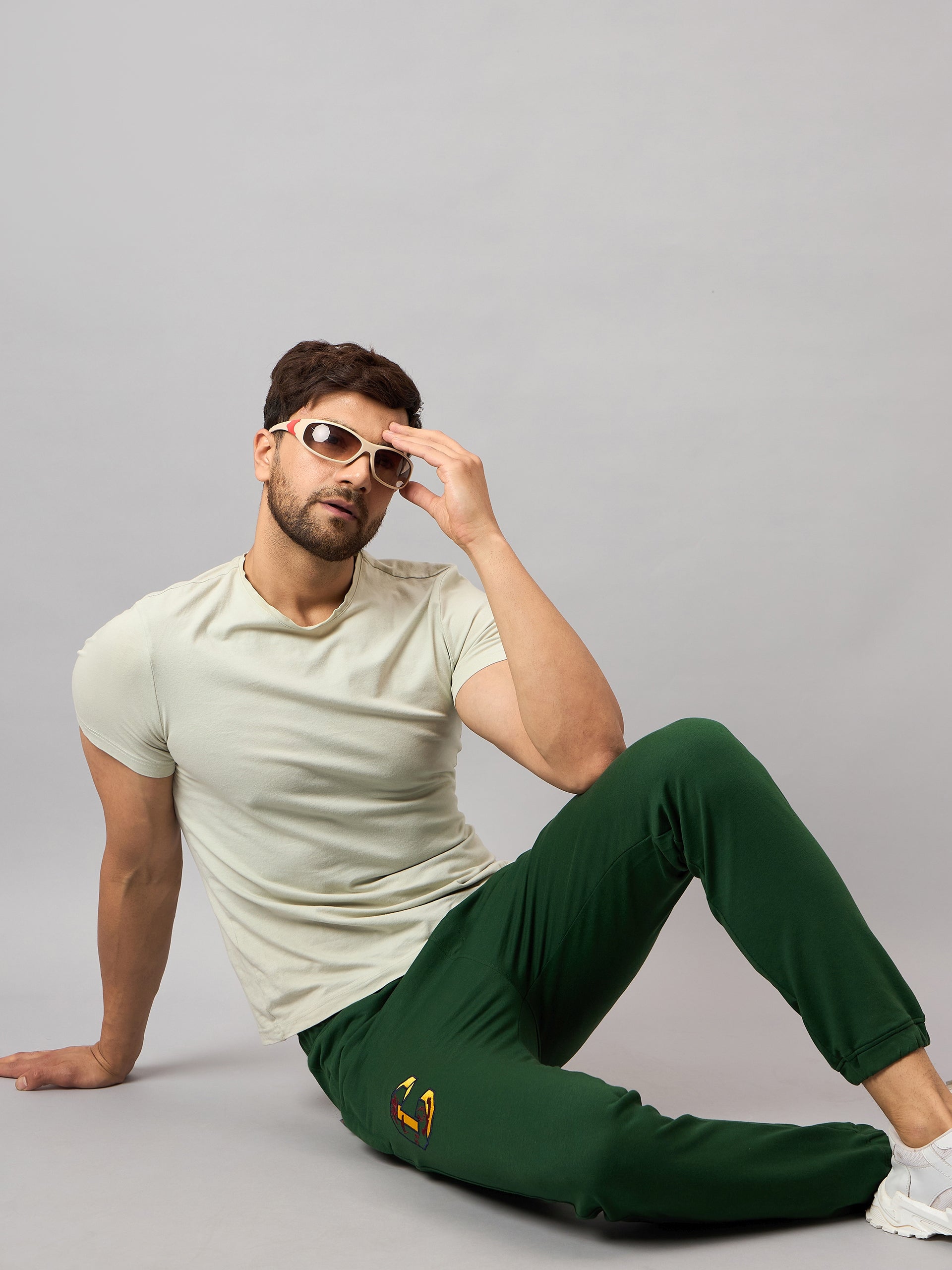 Dark Green Embroidery Track Pant