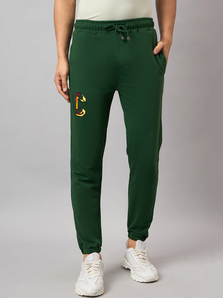 Dark Green Embroidery Track Pant