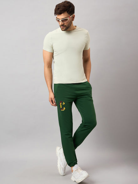 Dark Green Embroidery Track Pant