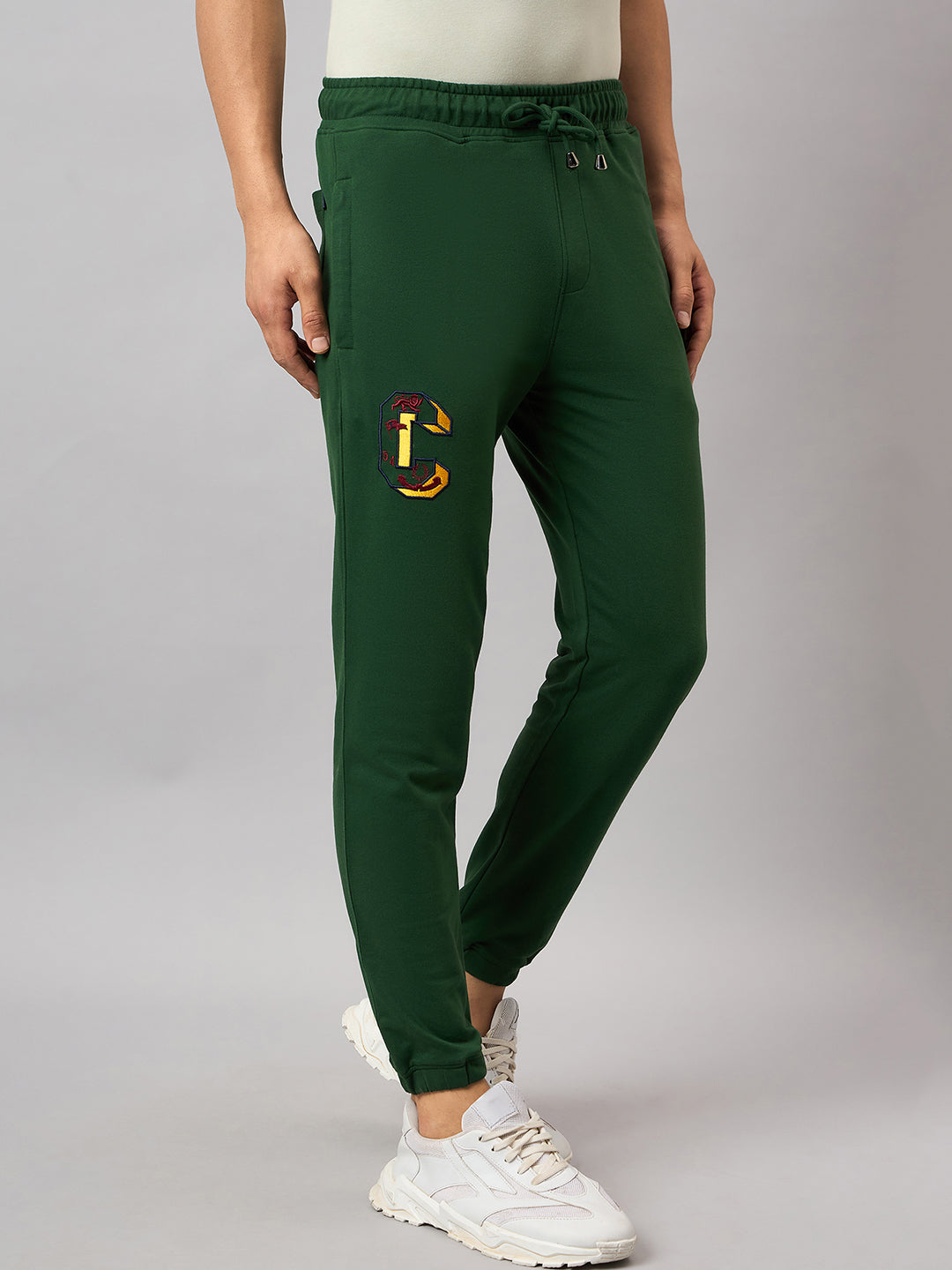 Dark Green Embroidery Track Pant